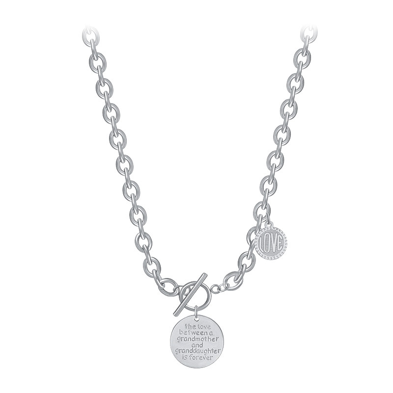 (End) round brand letter necklace light luxury niche OT sweater chain ins cold wind sweatshirt chain accessories Guria