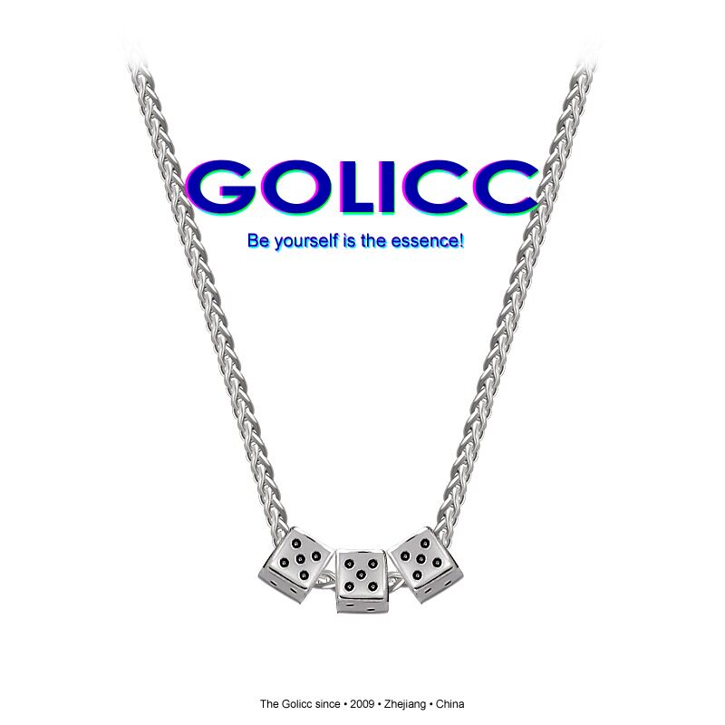 GOLICC nightclub dice god necklace Male hip-hop niche accessories Hip-hop personality dice simple pendant Female