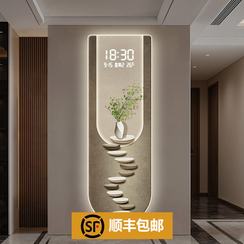 2025年新款创意挂钟！客厅玄关神器+电子钟+装饰画三合一，颜值爆表到邻居来问链接！-钟表画-淘宝好物网