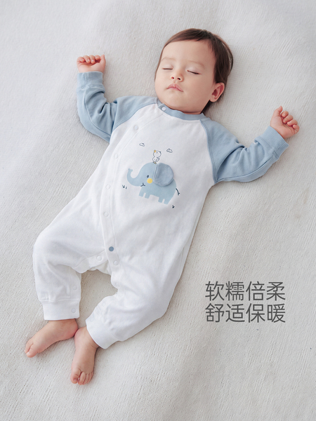 汤尼倍儿婴儿连体衣春秋季长袖款小象宝宝空调服纯棉大象耳朵衣服 — 2