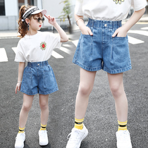 Girl shorts 2022 New foreign air CUHK Tong Summer slim fit pants Childrens jeans Summer clothing outwear