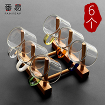 6 glass kung fu small tea cup tropical resistant household tea set thick transparent tea cup small