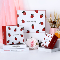 Cute Strawberry Han Prints Winnet Red Gift Box Refined Birthday Gift Box Teen Raw Version Lipstick Packaging Box