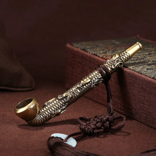 Мужская медная старомодная креативная резная курительная трубка ручной работы, китайский гороскоп, подарок на день рождения