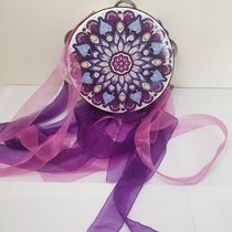 Dunhuang Fly Sky Music Drum with bell drum Han clothes Handheld with photo bells drum props floating with drum Tangdrum folk dance instruments