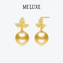 MELUXE18K Gold Nanyang Gold Pearl Earrings Female Diamond Earrings Earrings Earrings Strong Light Air Quality Light Lavish Gift