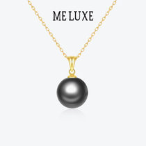 MELUXE Great Creek Black Pearl Pendant Female 18k Gold Seawater Pearl Necklace Lock Bone Chain Fashion Gift