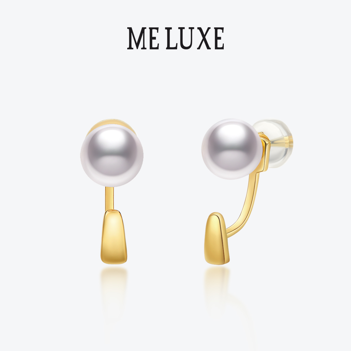 18K gold light bulb Japan akoya seawater pearl earrings female two wear fashion aurora pearl earrings for girlfriend