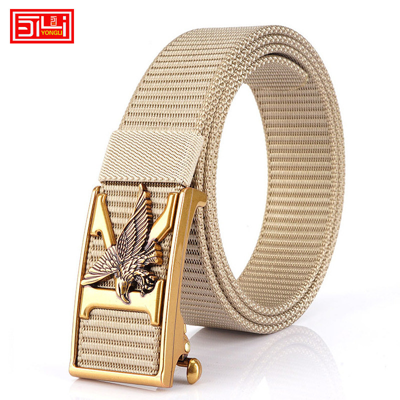 2020 new toothless automatic buckle belt nylon canvas belt adjustable casual breathable belt for training pants