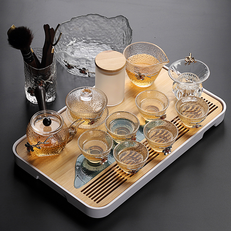 Hogozhan style heat resistant hammered glass tea set Set of tea set Tea Cup Tea Cup Tea Table