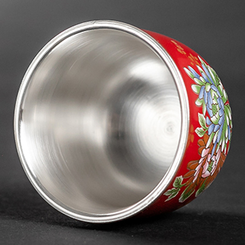 Wo Ge Silver Tea Cup Home Ceramic Tea Drinking Cup Small Tea Cup Master's Cup Single Cup Kongfu Tea With Tea Cup Tea Bowl