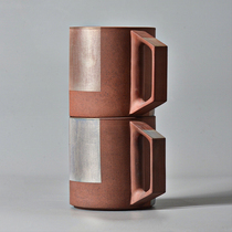  Xiangshang family tea cup cup Boy ceramic coffee milk porcelain cup Chinese silver-encrusted couple mark gift