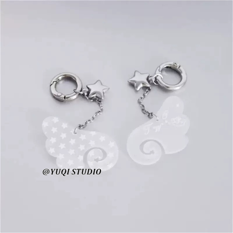 Chic Korean Style ins Vintage Sweet and Cute Star Angel Wings Keychain AirPods Pendant Accessory Chic Korean Style ins Vintage Sweet and Cute Star Angel Wings Keychain AirPods Pendant Accessory
