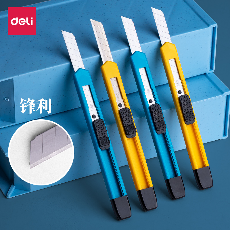 Deli Small Utility Knife Hand Knife Express Box Opener Retractable Replaceable Blade Cutting Wallpaper Elementary School Students Handmade Day Tool Knife Cute Small Stainless Steel Multifunctional Paper Knife - Taobao