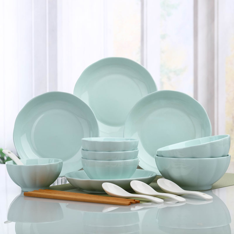 Dishes set household 2-4 couples tableware creative ceramic plate simple rice noodle bowl dish plate set