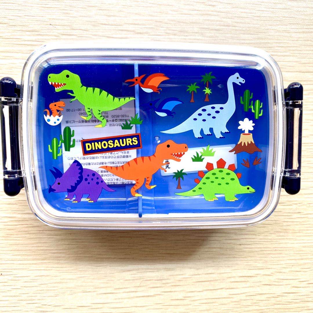 Spot Japanese-made SKATER new dinosaur compartment can be microwaved children's baby 450ml lunch box lunch box