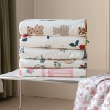 Детское хлопковое зимнее мультяшное прохладное одеяло для детского сада, можно стирать