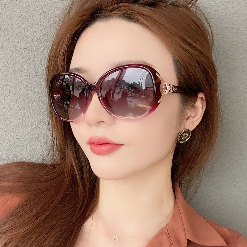 Sunglasses 2023 new trend polarized anti - UV sunglasses advanced sense in driving large face thin