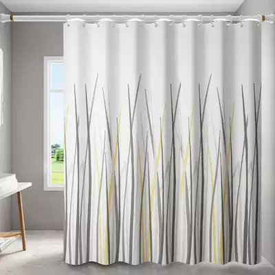 Bathroom non-perforated waterproof cloth shower kit powder room curtain room curtain partition window hanging curtain thickening shower curtain