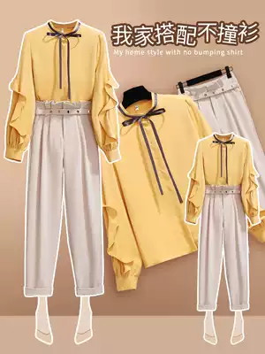 Professional suit women's fashion early autumn 2021 new temperament goddess fan early autumn suit pants two-piece Western style