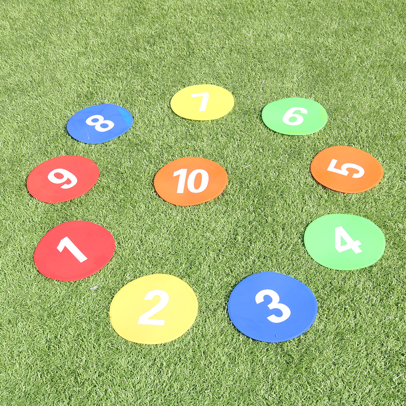 Jianbang digital logo plate football field training round flat multi-color soft PE logo plate thickened 23CM landmark pad