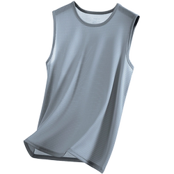 Summer Ice Silk Vest for Men, Thin Style, Cross-Body Sports Fitness Tank Top, Breathable, Quick-Drying, Loose, Casual, Sleeveless T-Shirt, Trendy