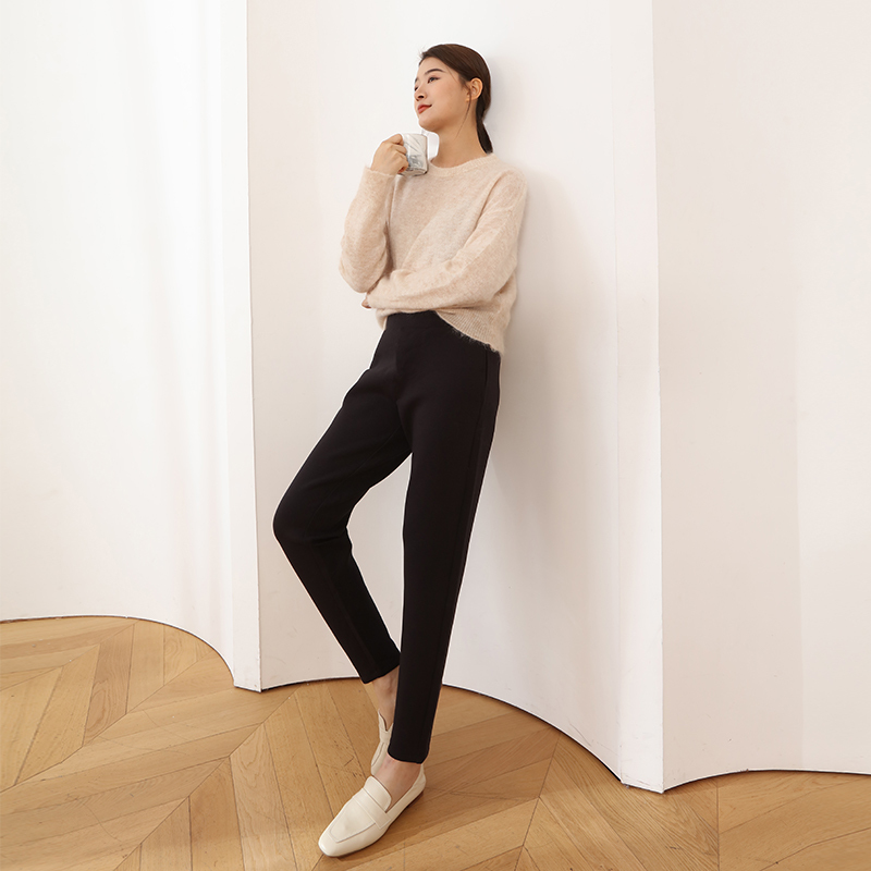 Gmc Tencel Cashmere Cotton Straight-Leg Cuffed Pants Air Cotton Autumn Winter Spring Women's Soft Skin-Friendly Commuting Sports Pants