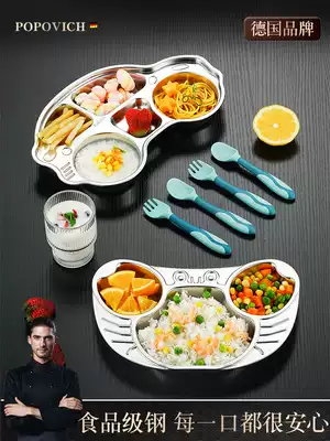 German stainless steel Children's plate divided for boys separate plate girls Baby Kindergarten 304 plate
