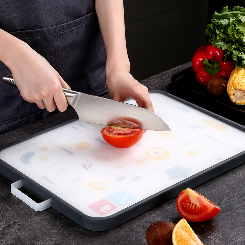 Cutting board mildew-proof antibacterial chopping board 304 stainless steel double-sided cutting board kitchen household thickened kneading panel fruit chopping board