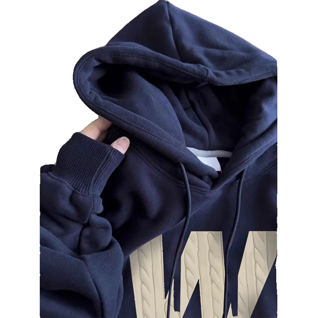 Navy letter print sweatshirt for women spring and autumn 2024