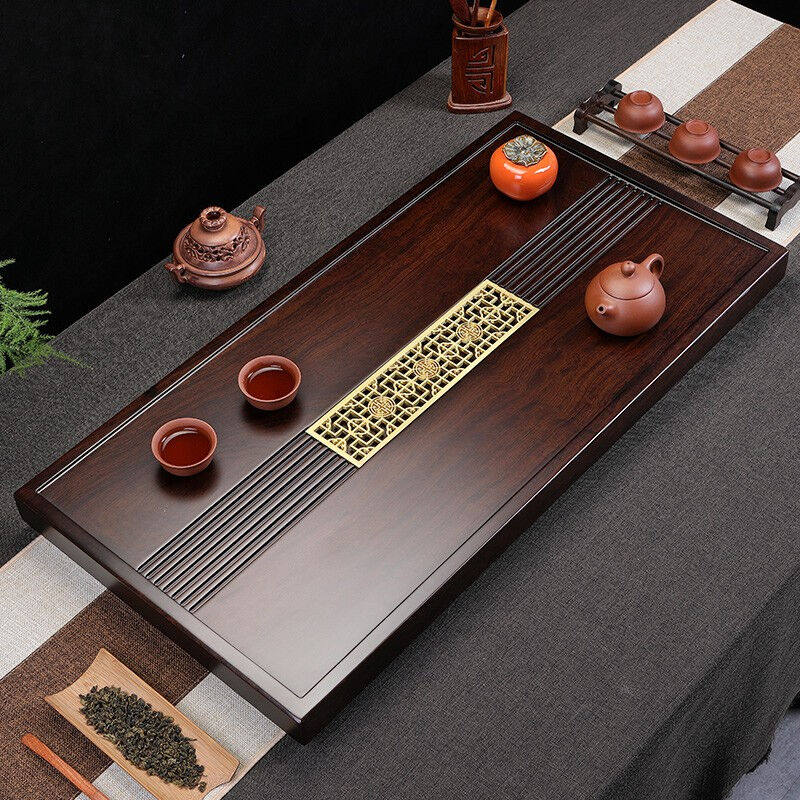 Senyuk Whole Log Black Sandalwood Solid Wood Tea Tray Home Size Tea Desk Brief Tea Sea Kongfu Tea With Rectangle