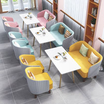 Magpie in talks table and chairs Combined milk tea shop table and chairs Leisure area Café sofa Network Red modern minimalist Hamburg Shop
