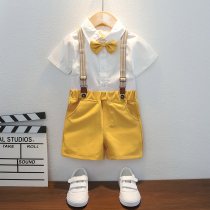 Boy Suits Summer Baby Birthday Floral Wedding Dress Rehearsal for children presiding over childrens small suits Suit Tide