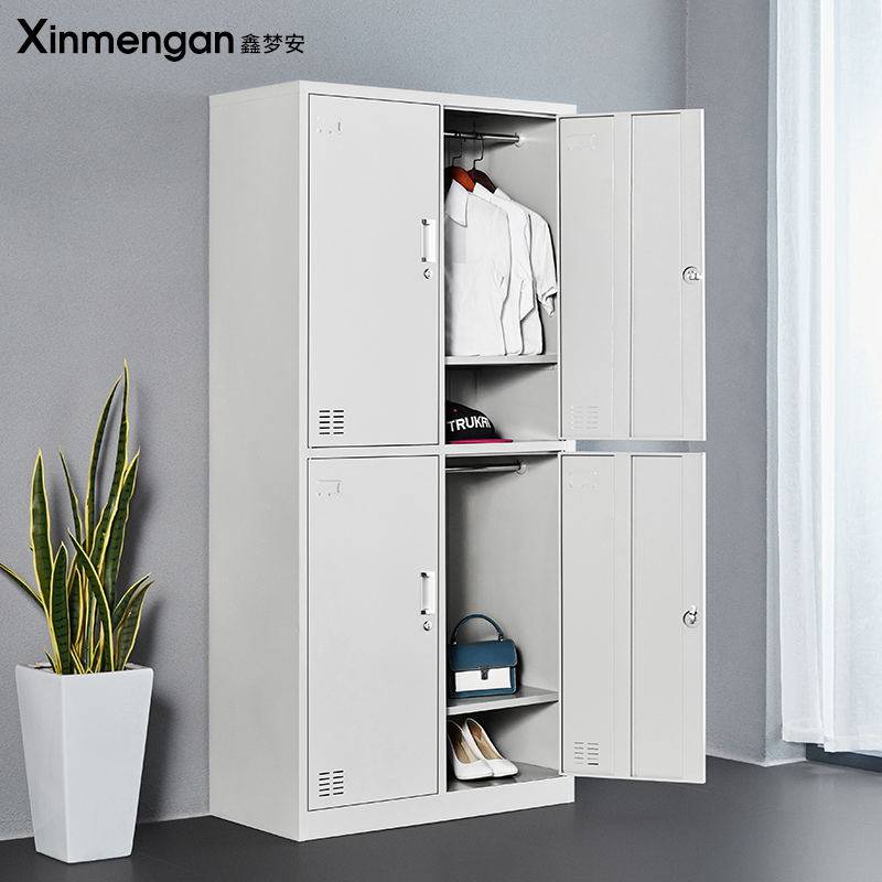 Xinmeng'an four-door locker iron change clothes storage bag cupboard shoe cabinet staff dormitory changing clothes with lock cabinet