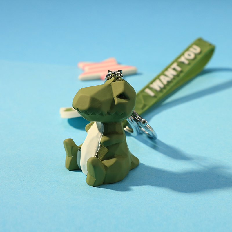 Cute Geometric Animal Key Buckle Cartoon Dinosaur Paparazzi Car Keyring Chain Men's BAG PENDANT COUPLE-Taobao