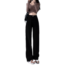 Black Broadlegged Jeans Lady Spring Autumn New Long Pants High Waist Pear Shaped Slim Fit Straight Barrel Loose Pant Pants