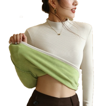 Thickened velvet thermal underwear for women in autumn and winter half turtleneck heating all-in-one velvet autumn coat cotton sweater Northeastern thermal clothing