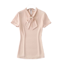 Chiffon shirt short-sleeved womens new summer commuting all-match slim professional work shirt to cover the belly and style top