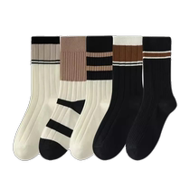 4 pairs of socks equipped with shark pants for women autumn and winter Internet celebrity trendy socks sports socks Maillard socks mid-calf socks