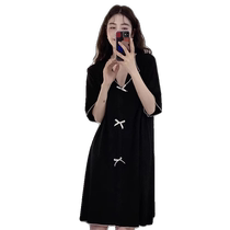 Modal short-sleeved nightgown for women 2024 new summer pajamas with chest pads ice silk cool feeling large size home clothes