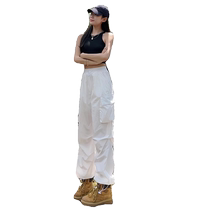 White overalls for women new summer American quick-drying pants loose assault pants drawstring sports outdoor hiking pants