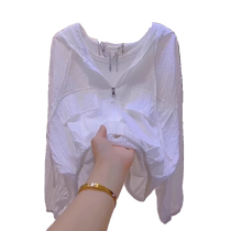 Pink hooded sun protection jacket for women summer new workwear style design niche hooded thin slightly see-through top