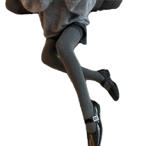 Japanese gray leggings for women in autumn and winter plus velvet and thickened cotton pants ball-proof socks tight-fitting foot-stepping pantyhose