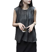 High-end pleated sleeveless vest and vest for women to wear with summer 2024 new design niche sleeveless shirt inside womens suit
