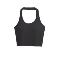 Hanging Neck Harness Vest Woman With Chest Cushion Black Short Fix Body Smear Yoga Underwear Bra Integrated Beauty Back Vest