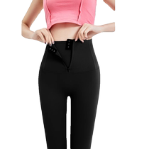 Zipper tummy control shark pants for womens outerwear autumn and winter thickened velvet high waist tight leggings butt lifting yoga Barbie pants