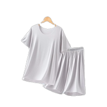 Childrens ice silk pajamas boys junior high school students summer thin short-sleeved shorts teenagers air-conditioned clothes home clothes suits