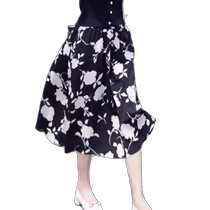 Floral print skirt new summer style hip-covering long skirt high waist slimming A-line umbrella skirt