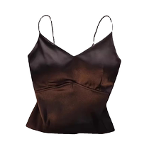 Womens short V-neck bra under suit all-in-one beautiful back vest bottoming shirt with breast pad silk camisole for women