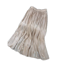 Pearlescent gilt gauze pleated skirt for women summer new high-waist drape a-line skirt temperament mid-length pleated skirt